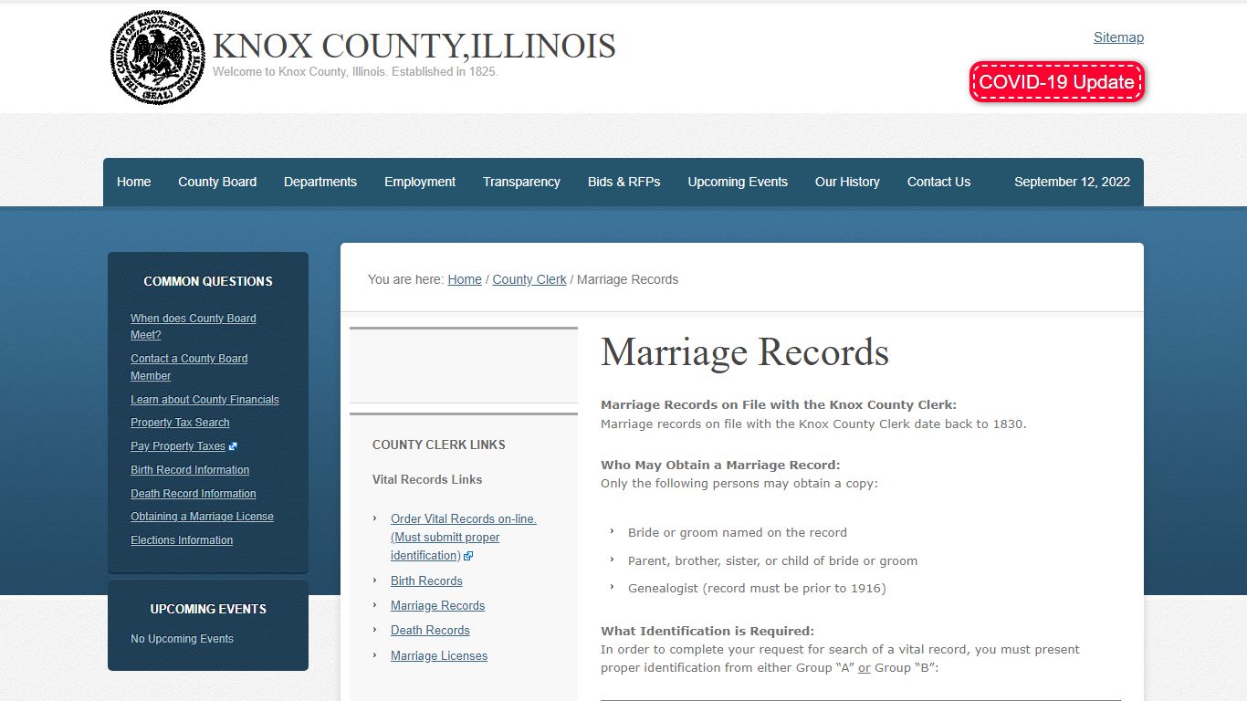 Marriage Records – Knox County,Illinois