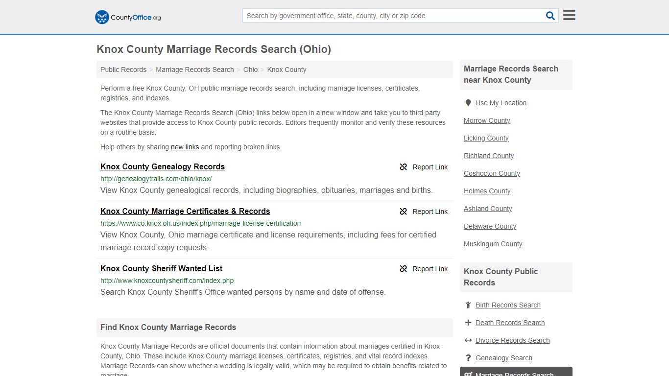 Marriage Records Search - Knox County, OH (Marriage Licenses ...